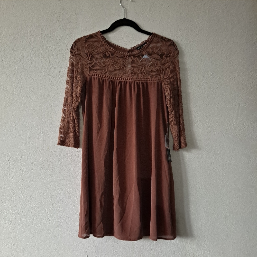 As u Wish Brown Lace Dress